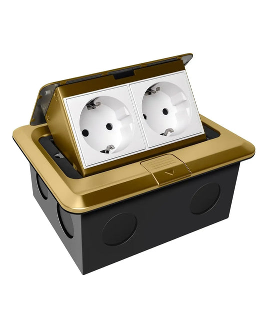 Floor Socket 2-Way Retractable Socket Stainless Steel Floor Tank Electric Floor Socket Floor Socket for Floor Installation Indoor