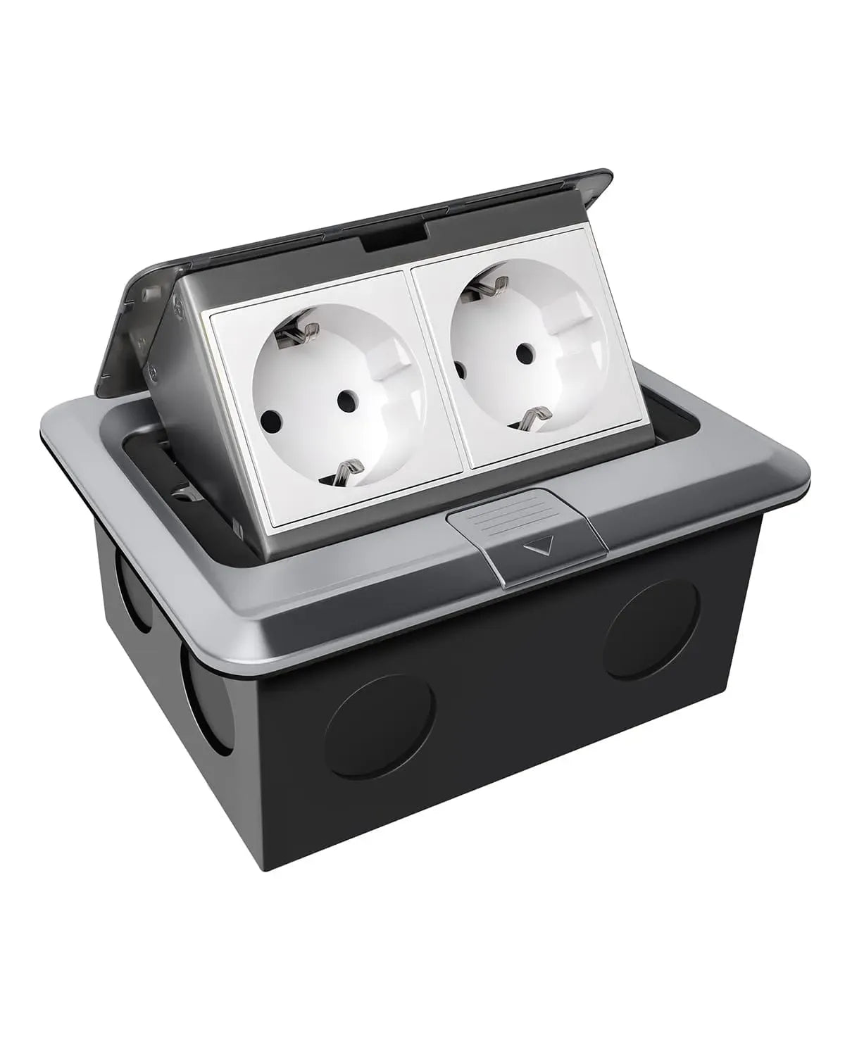2-Way Retractable Floor Socket Stainless Steel, Pop-Up Recessed Floor ...