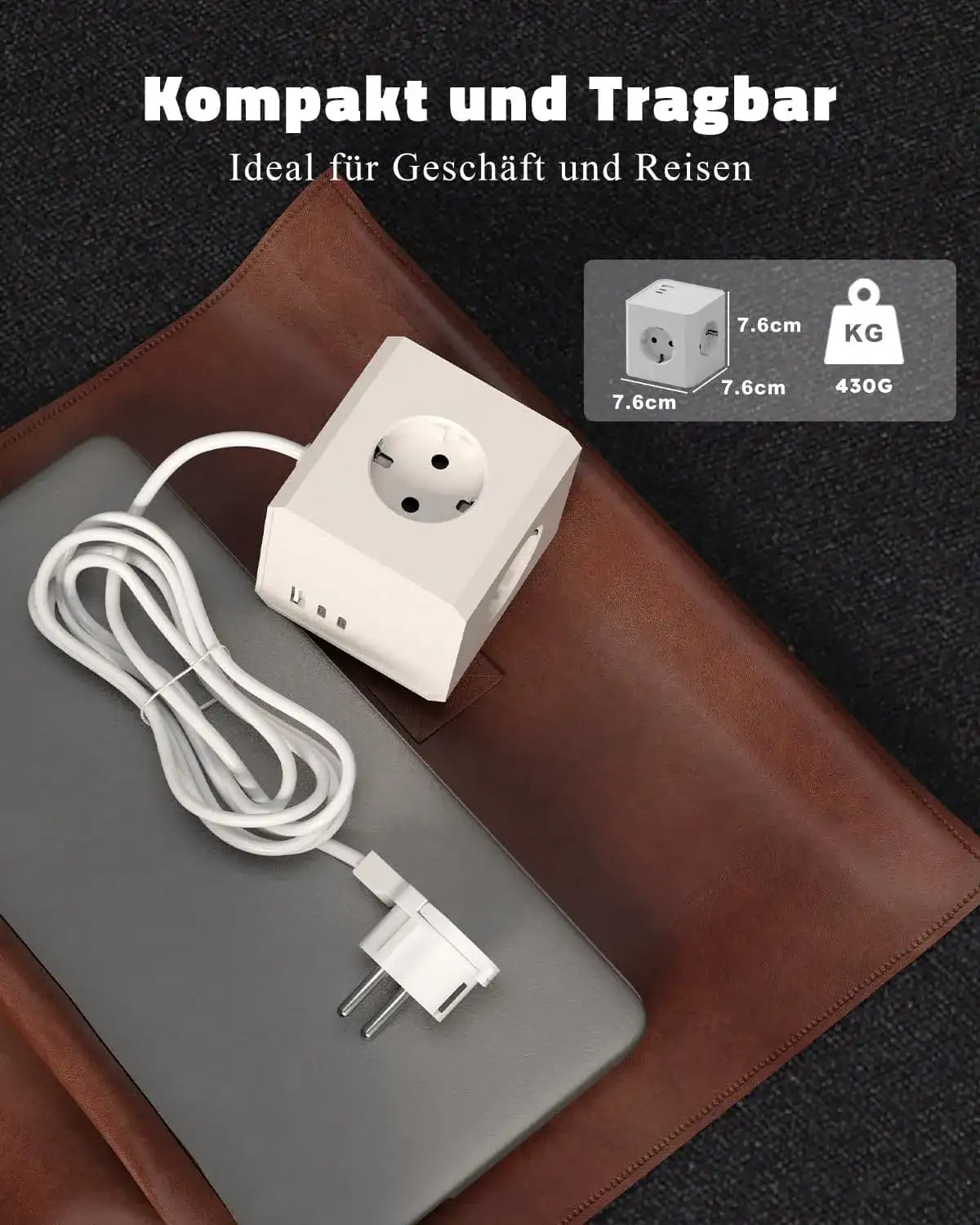 PD20W Socket Cube with 3 USB and Flat Plugs
