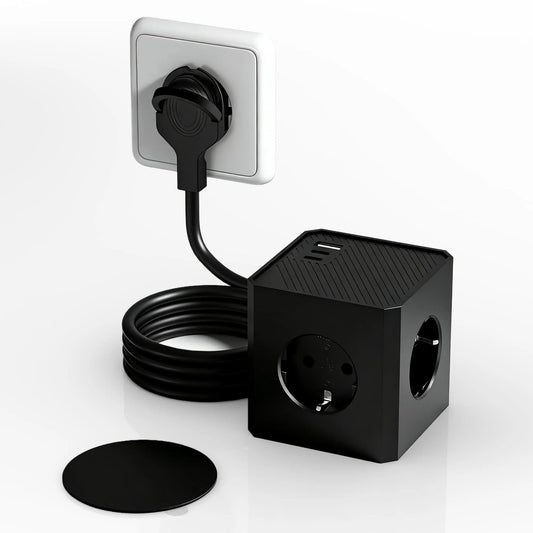 PD20W Socket Cube with 3 USB and Flat Plugs